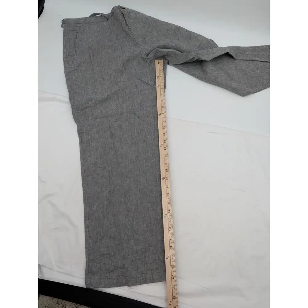 Tasso Elba Island Linen Blend Wide Leg Men's 38 Pant Drawstring Beachy Vacation